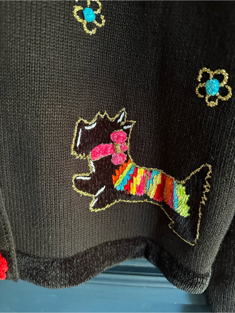 Vintage 90s Scottie Dog Cardigan Sweater - Picture 4 of 7